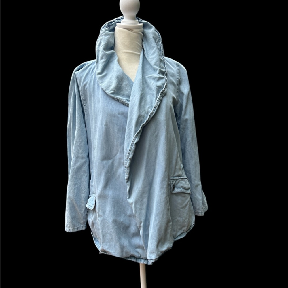 Style & Co. Denim Jacket Chambray Open Front PM Cottagecore